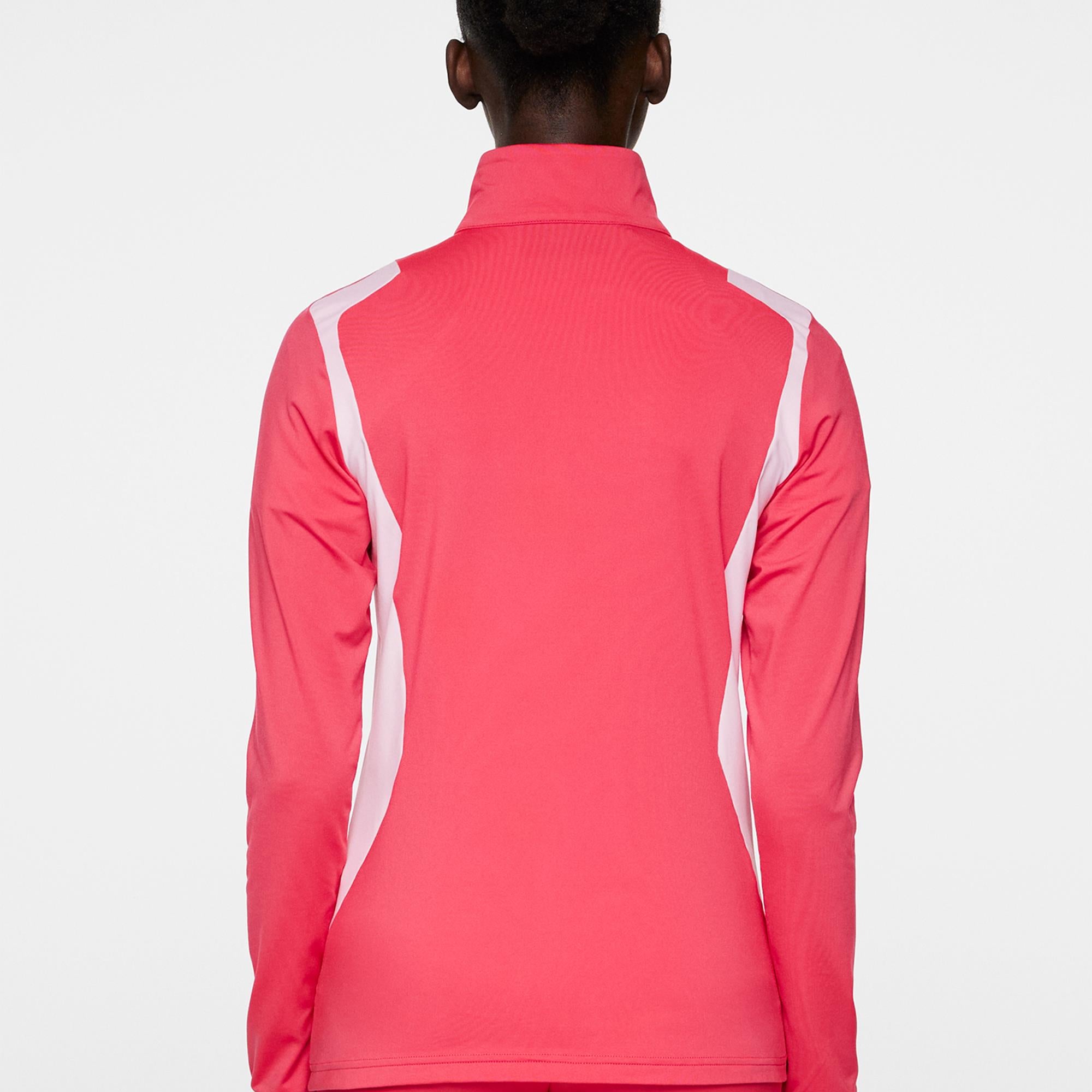 J Lindeberg Mae Quarter Zip Ladies Golf Mid Layer Azalea